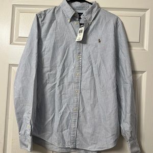 Ralph Lauren Polo Custom Fit size large blue & white NWT